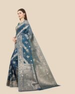 Floral Print Organza Saree - Image 2