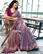 Women Saree with Floral Woven Motifs - Image 4